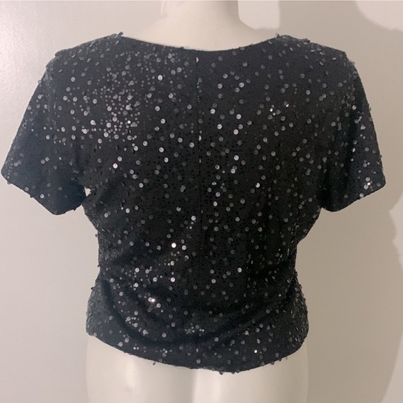 ❤️ FOREVER 21 black sequin top size XL - Picture 4 of 6